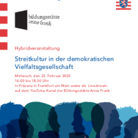 Flyer: "Streitkultur in der demokratischen Vielfaltsgesellschaft"